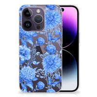 TPU Case voor Apple iPhone 14 Pro Flowers Blue