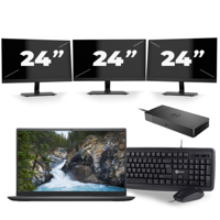 Dell Vostro 14 5410 - Intel Core i5-11e Generatie - 14 inch - 16GB RAM - 256GB SSD - Windows 11 + 3x 24 inch Monitor