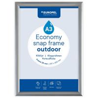 Europel clicklijst Economy, waterdicht, lijst 25 mm, ft A3, zilver