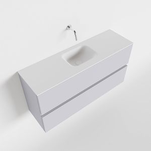 Toiletmeubel Mondiaz Ada | 100 cm | Meubelkleur Cale | Lex wastafel Talc Midden | Zonder kraangat