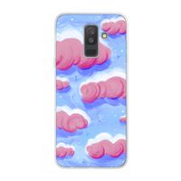 Roze wolken met vogels: Samsung Galaxy A6 Plus (2018) Transparant Hoesje