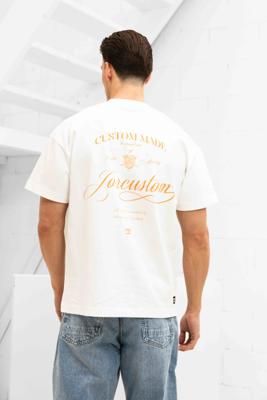 Jorcustom Handscript Loose Fit T-Shirt Heren Wit/Oranje - Maat XL - Kleur: WitOranje | Soccerfanshop