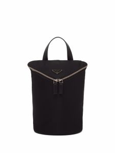 Prada sac à dos Re-Nylon à plaque logo - Noir