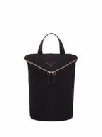 Prada sac à dos Re-Nylon à plaque logo - Noir