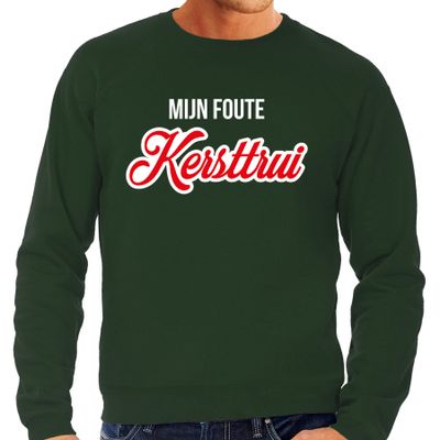 Mijn foute Kersttrui sierlijke letters Kerst sweater groen voor heren
