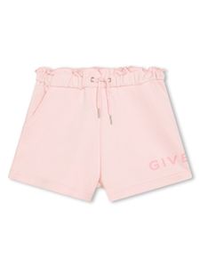 Givenchy Kids short texturés à logo imprimé - Rose