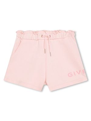 Givenchy Kids short texturés à logo imprimé - Rose