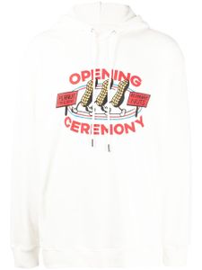 Opening Ceremony hoodie en coton à logo imprimé - Blanc