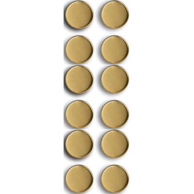 Zeller Magneten - extra sterk - 12x stuks - goud - 2 cm - voor whiteboard en koelkast