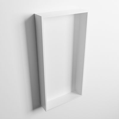 MONDIAZ EASY Nis 59,5x29,5cm in solid surface kleur Talc | Talc. 1 vak geschikt voor in- of opbouw