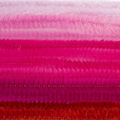 Chenilledraad - 10x - roze tinten - 8 mm x 50 cm - hobby/knutsel materialen