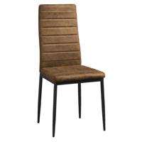 1+1 Gratis Leen Bakker - Eetkamerstoel Rowin - Stof - Cognackleur - Stof/Metaal - Bruin - 56x42.5x97 Cm
