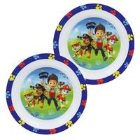 2x stuks kunststof ontbijtbordje plat Paw Patrol 22 cm