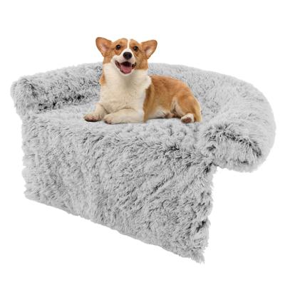 Hondenbed van Pluche Hondendeken Hondenkussen met Wasbare Overtrek Pluche Bed voor Kleine en Middelgrote Honden 101 x 89 cm Grijs