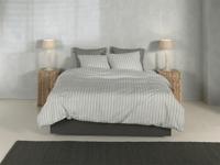 Zo! Home Zohome Righe di Percalle Dekbedovertrek 140x200/220 Northern Grey