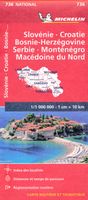 Wegenkaart - landkaart 736 Slovenie, Kroatie, Bosnie-Herzegowina, Servie, Montenegro, Macedonie | Michelin
