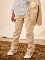 Chinobroek jongens katoen/linnen beige