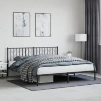 Bedframe met hoofdbord metaal zwart 183x213 cm