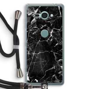 Zwart Marmer 2: Sony Xperia XZ2 Compact Transparant Hoesje met koord