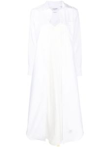 Thom Browne robe-chemise à détail d'étiquette - Blanc