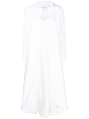Thom Browne robe-chemise à détail d'étiquette - Blanc