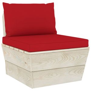 VidaXL Palletkussens 2 st stof rood
