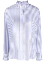 ISABEL MARANT Saoli blouse met ruches - Blauw - thumbnail