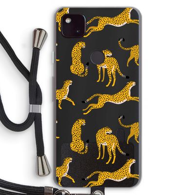 Luipaard: Pixel 4a 5G Transparant Hoesje met koord