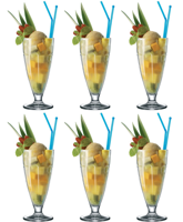 Bormioli Rocco IJscoupe - Sorbetglazen - Milkshake glas - Rock Bar - 380 ml - 6 stuks