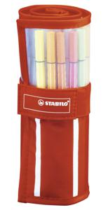 STABILO Pen 68, premium viltstift, rollerset met 30 kleuren