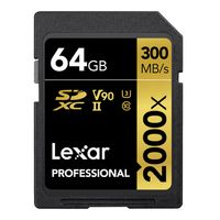 Lexar 64GB SDXC Pro UHS-II U3 V90 2000x 300MB/s geheugenkaart - thumbnail