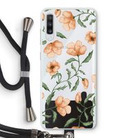 Peachy flowers: Samsung Galaxy A70 Transparant Hoesje met koord