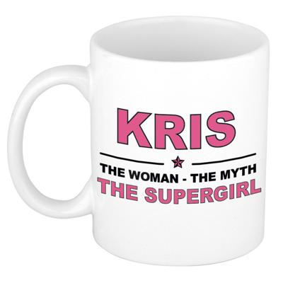 Kris cadeau mok - Woman Myth Supergirl - naam koffiemok - 300 ml - collega - moederdag