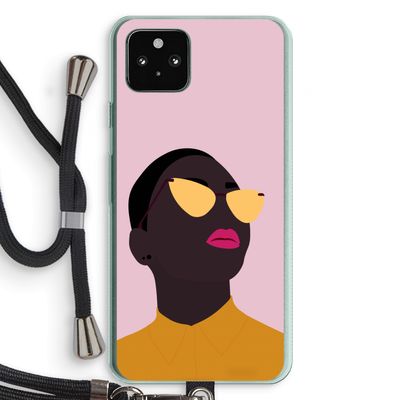 Yellow glasses: Pixel 5a 5G Transparant Hoesje met koord