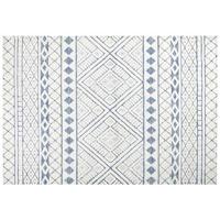 Beliani - MARGAND - Vloerkleed - Wit|Blauw - 160 x 230 cm - Polyester