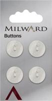 Milward Licht Golvende Parelmoer Knoop Wit 15mm (4 stuks)