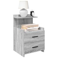 Nachtkastje met 2 lades 40x36,5x62 cm grijs sonoma eiken