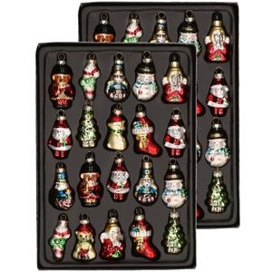 40x Kersthangers kerstfiguurtjes van glas 5 cm