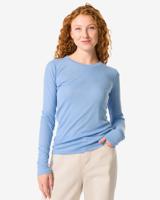 HEMA Damesshirt Lora Rib Blauw (blauw)