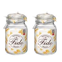 Bormioli Rocco Voorraadpot / weckpot - Set van 2x stuks - transparant - glas - 21 x 13 cm - 2 Liter