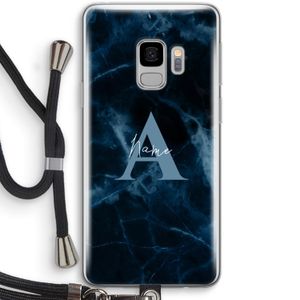 Midnight Marble: Samsung Galaxy S9 Transparant Hoesje met koord