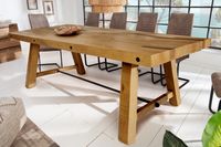 Massieve eettafel FINCA 240cm vintage bruin gerecycled grenenhout industrieel design - 43566 - thumbnail