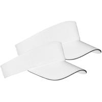 Zonneklep Sunvisor petje - 2x - wit - katoen - klittenbandsluiting - voor volwassenen