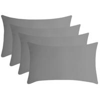 Stof Textile sierkussen Nelson - 4x - grijs - 30 x 50 cm - bank kussens - polyester