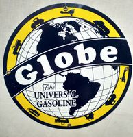 Globe The Universal Gasoline Emaille Bord - thumbnail