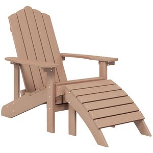 The Living Store Adirondack Tuinstoel - HDPE - Bruin - 73x83x92 cm - Lange levensduur