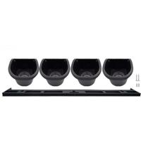 Wandplanter - Wandkit bestaande uit een muursteun en 4 potten (1 L) - Zwart - Afm H 15 x L 60 cm - NATURE Wandplanter - Wandkit bestaande uit een muursteun en 4 potten (1 L) - Zwart - Afm H 15 x L 60 cm - NATURE