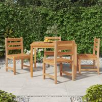 Tuinstoelen 4 st massief teakhout