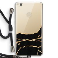 Gouden marmer: Huawei Ascend P8 Lite (2017) Transparant Hoesje met koord