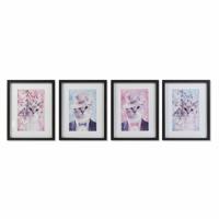 Schilderij DKD Home Decor Katten (35 x 2,5 x 45 cm) (35 x 2 x 45 cm) (4 Stuks)